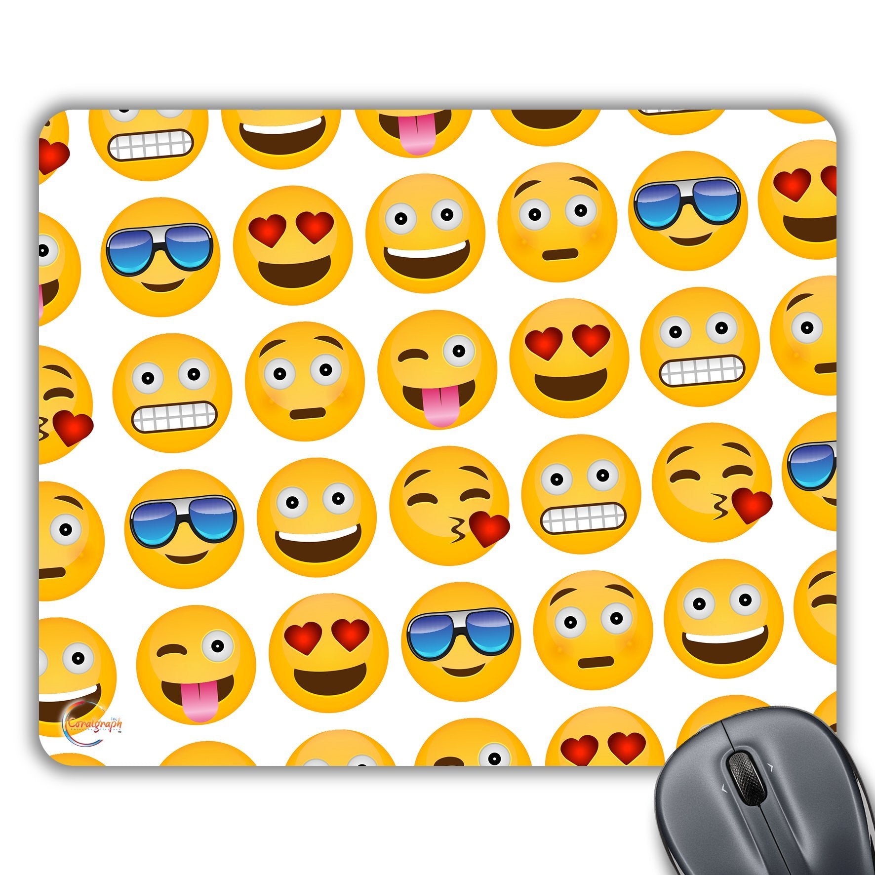 CP222 Funny Emoticons Collection Novelty Gift Printed PC Laptop Computer Mouse Mat Pad