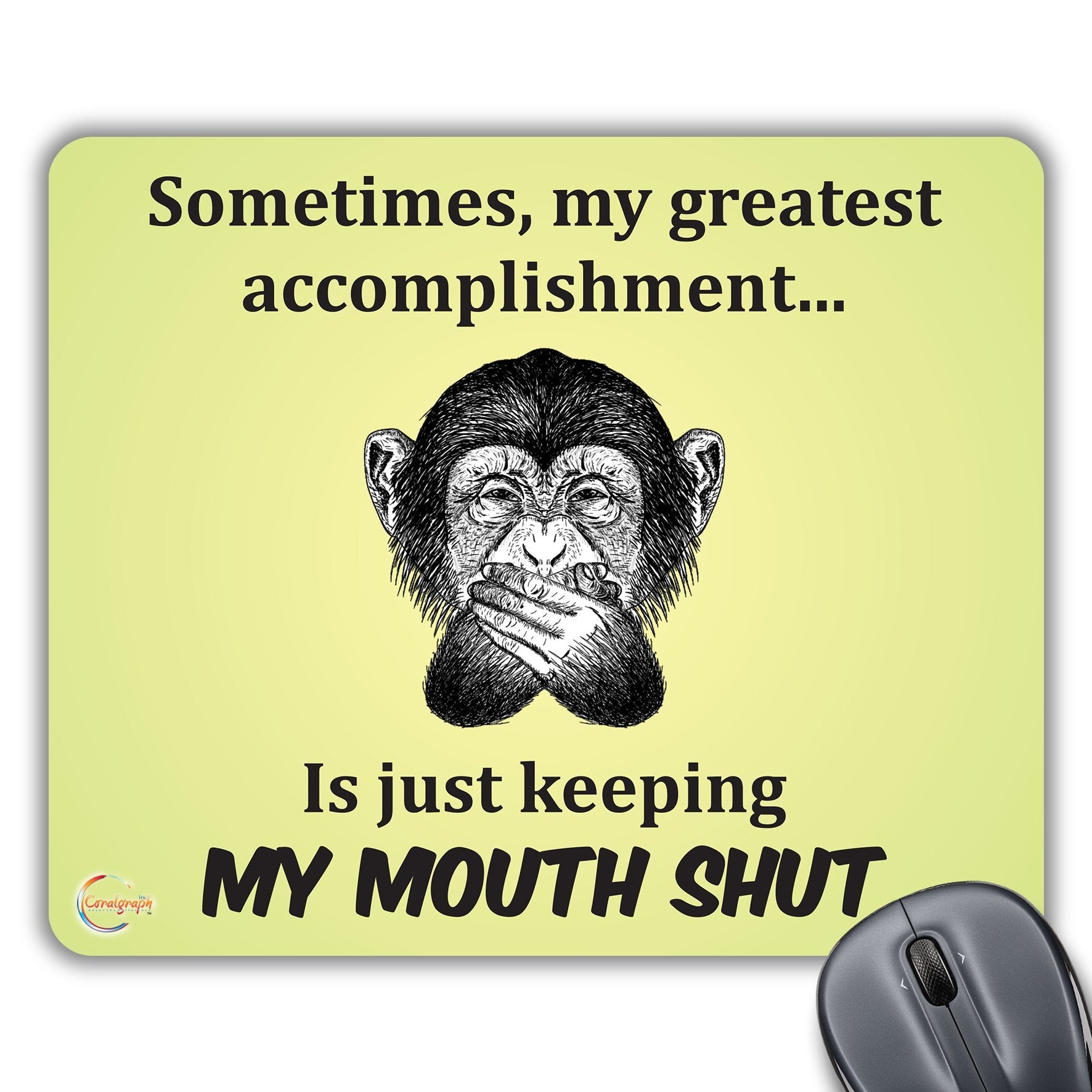 CP131 Just Keeping My Mouth Shut Novelty Gift Printed PC Laptop Computer Mouse Mat Pad