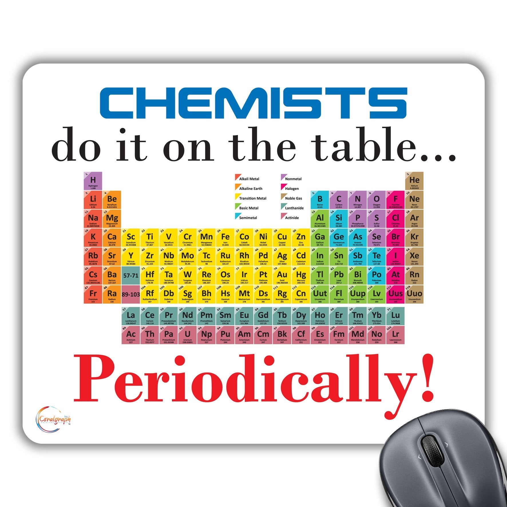 CP088 Chemists Do It On The Table Periodically! Novelty Gift Printed PC Laptop Computer Mouse Mat Pad
