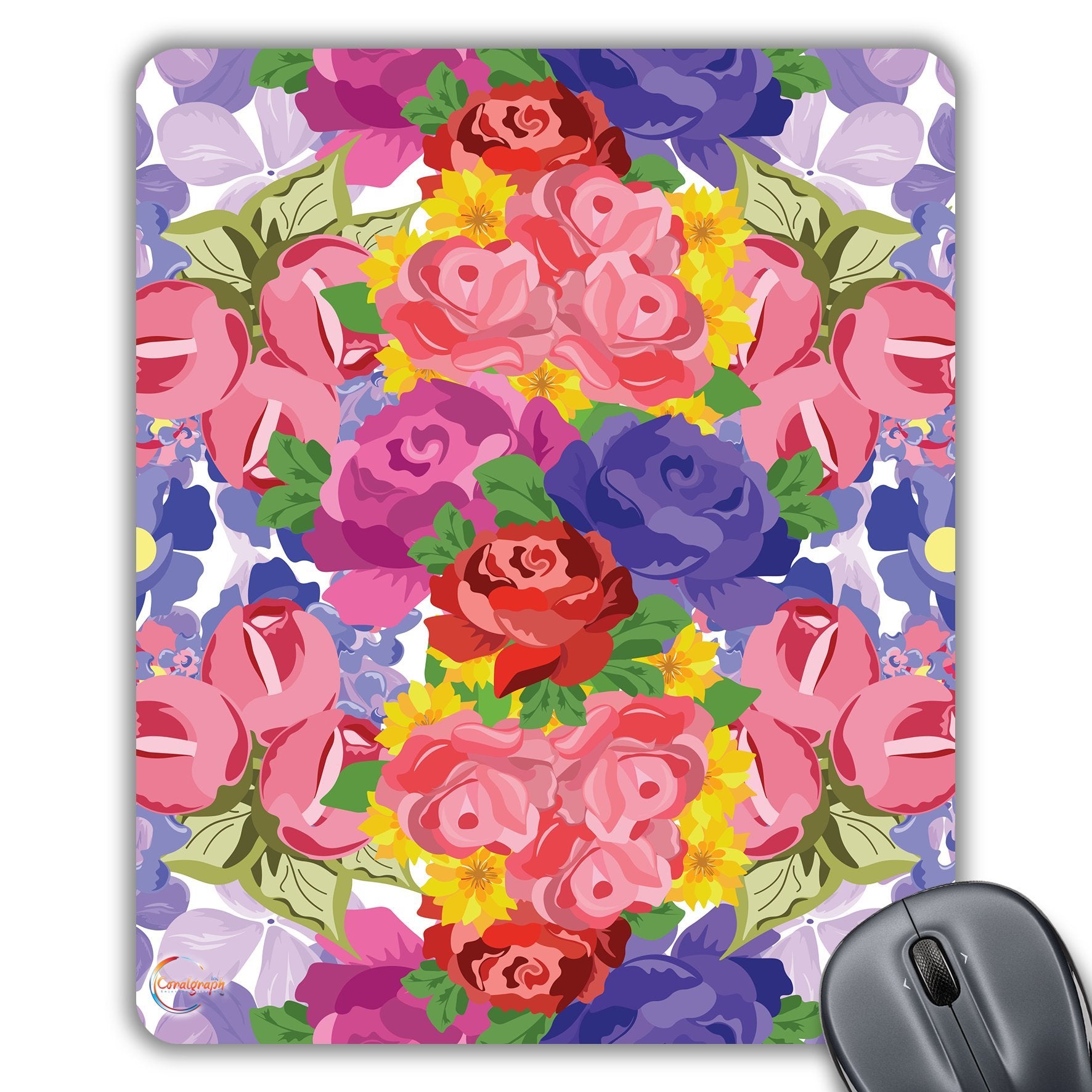 CP233 Floral Flower Painted Design Novelty Gift Printed PC Laptop Computer Mouse Mat Pad
