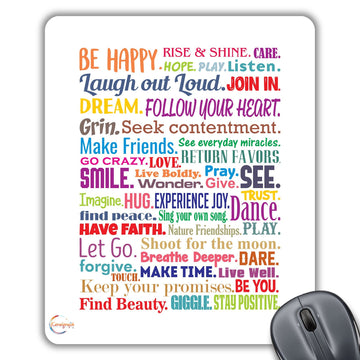 CP405 BE Happy Rise & Shine Novelty Gift Printed PC Laptop Computer Mouse Mat Pad