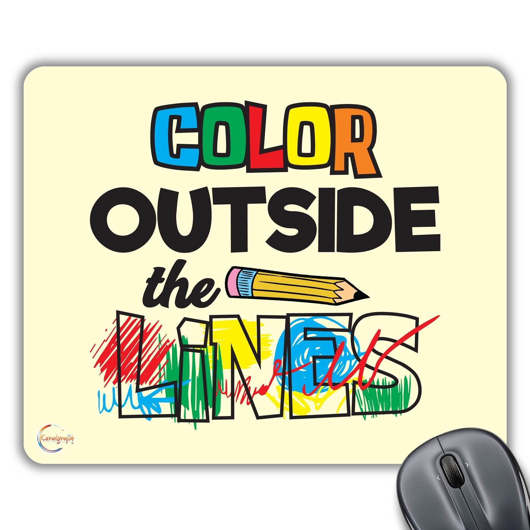 CP082 Color Outside Lines Novelty Gift Printed PC Laptop Computer Mouse Mat Pad