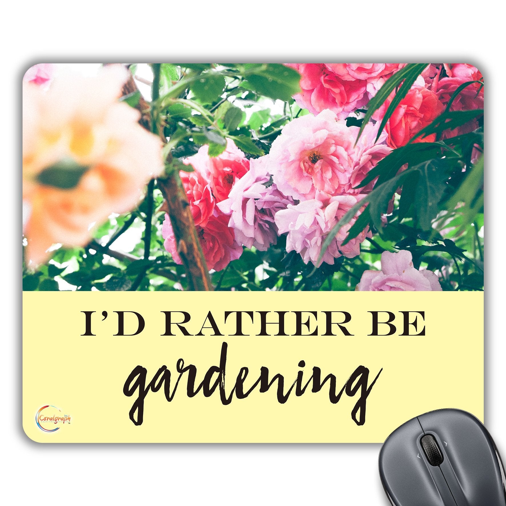 CP472 I'd Rather Be Gardening Novelty Gift Printed PC Laptop Computer Mouse Mat Pad
