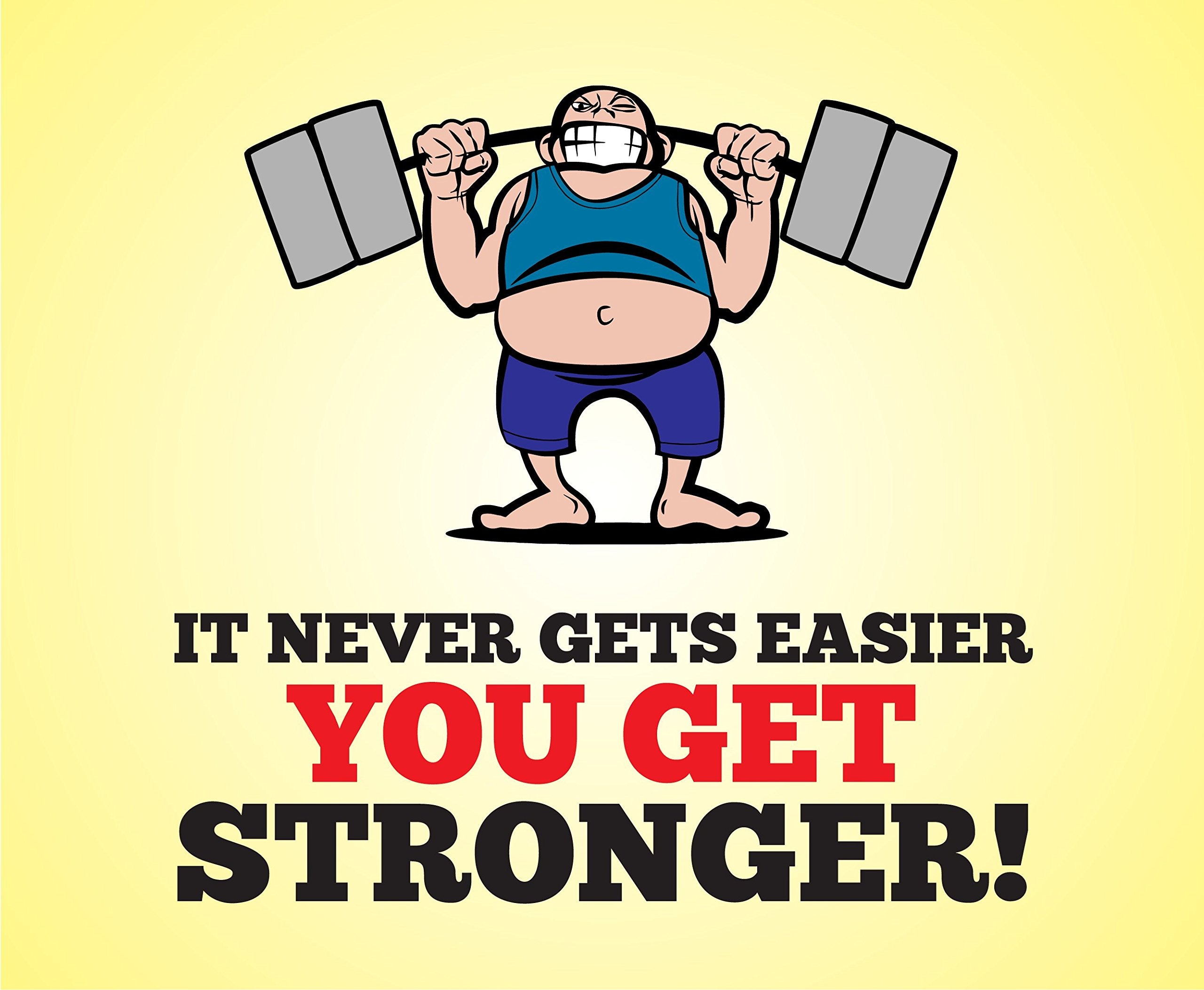 CP109 It Never Gets Easier You Get Stronger! Novelty Gift Printed PC Laptop Computer Mouse Mat Pad