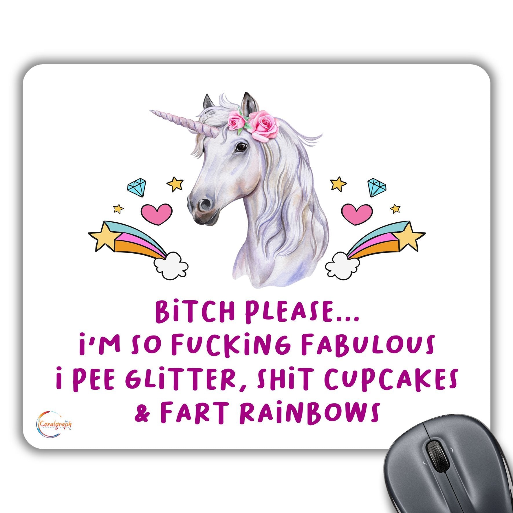 CP622 Bit*h Please I'm So F**King Fabulous Novelty Gift Printed PC Laptop Computer Mouse Mat Pad