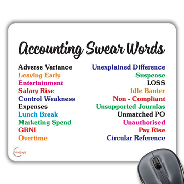 CP500 Funny Accounting Swear Words Novelty Gift Printed PC Laptop Computer Mouse Mat Pad