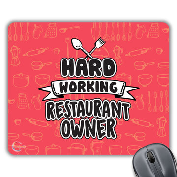 CP314 Hard Working RESTURANT Owner Novelty Gift Printed PC Laptop Computer Mouse Mat Pad