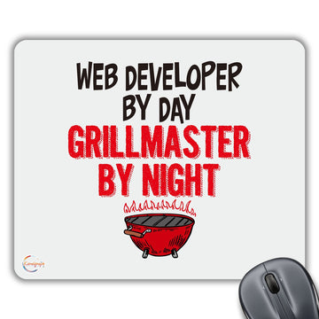 CP466 Web Developer by Day Grillmaster by Night Novelty Gift Printed PC Laptop Computer Mouse Mat Pad