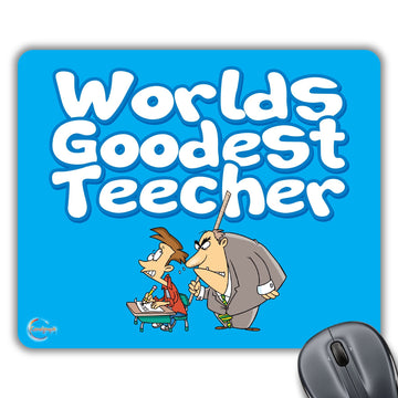 CP072 Worlds Goodest Teecher Novelty Gift Printed PC Laptop Computer Mouse Mat Pad