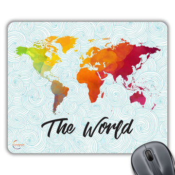 CP417 The World Illustration Novelty Gift Printed PC Laptop Computer Mouse Mat Pad