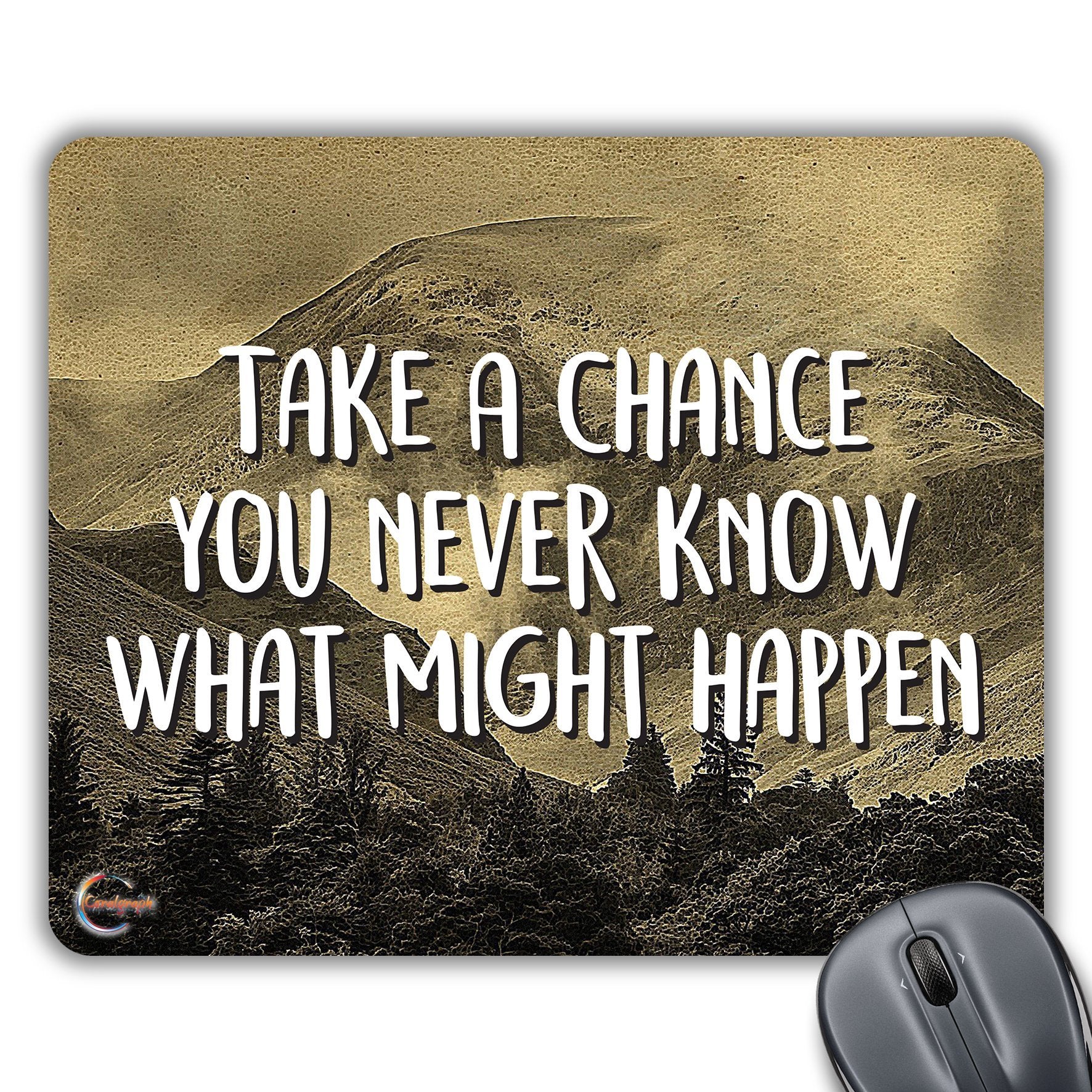 CP420 Take A Chance You Never Know What Might Happen Novelty Gift Printed PC Laptop Computer Mouse Mat Pad