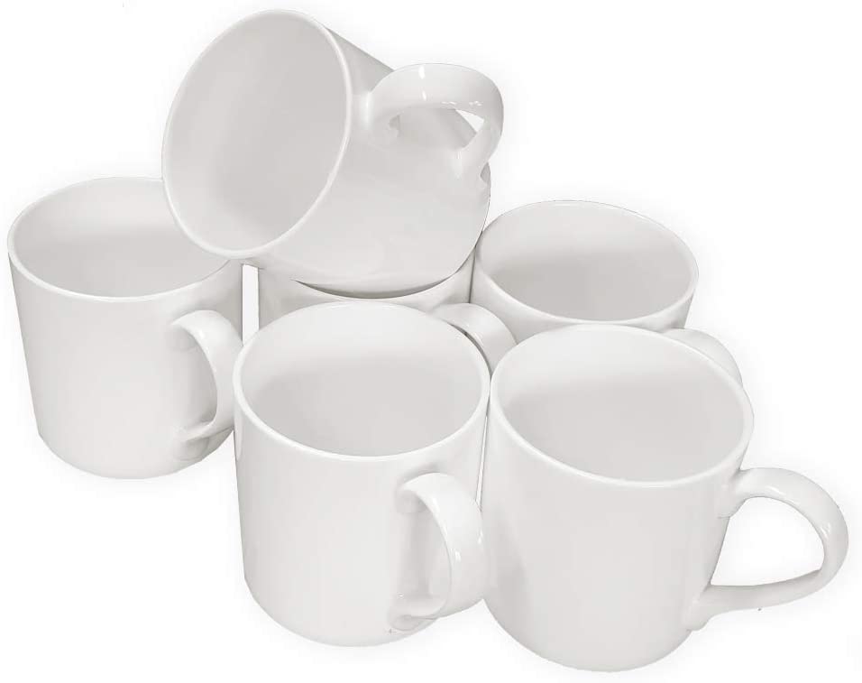 6 Large Balmoral Bone China Mug – 10oz White Coffee & Tea Cup (Approx. 90mm Height) | Microwave & Dishwasher Safe | Single or Set Options