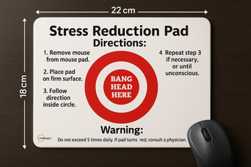 CP110 Funny Stress Relief Mouse Pad – Novelty Directions Print, Gift for Office, PC, Laptop