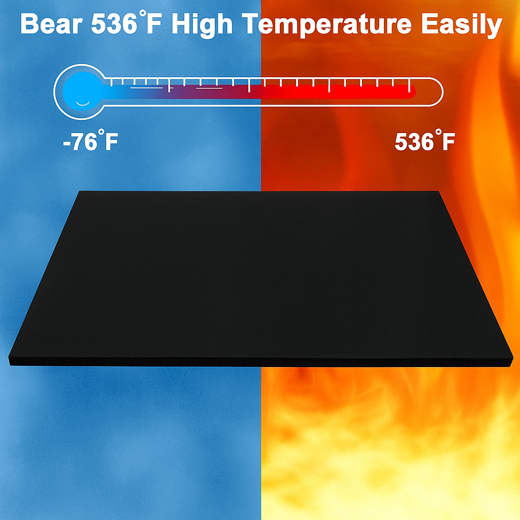 Non-Stick Silicone Heat Press Mat – High Temp Resistant Replacement Pad for Heat Press Machine, 10mm Thick, Black (15x20cm, 23x30cm, 38x38cm, 40x50cm)