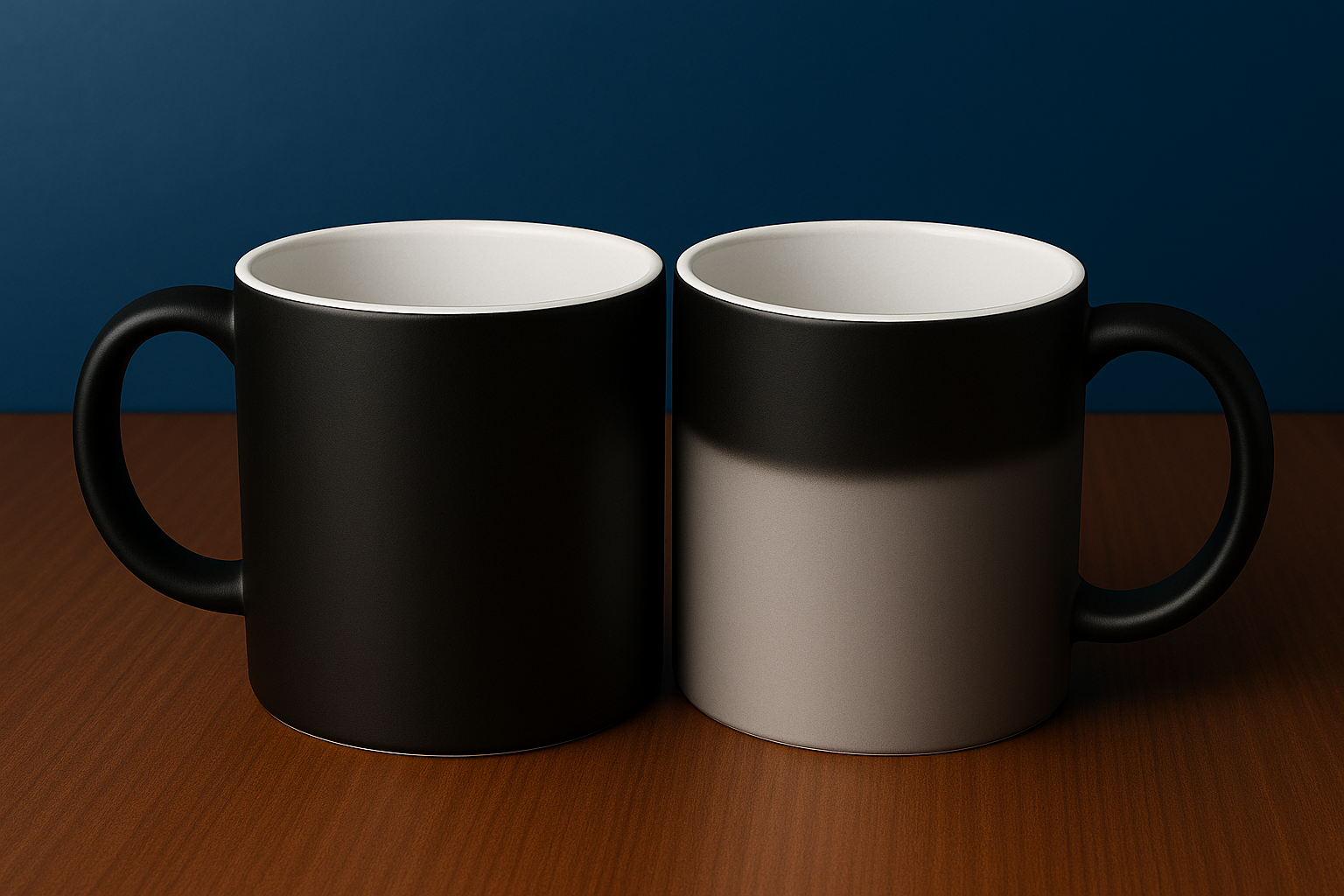 Premium Matte Black Color Changing Mug – Sublimation Ready, Heat-Activated Magic Mug with Gift Box