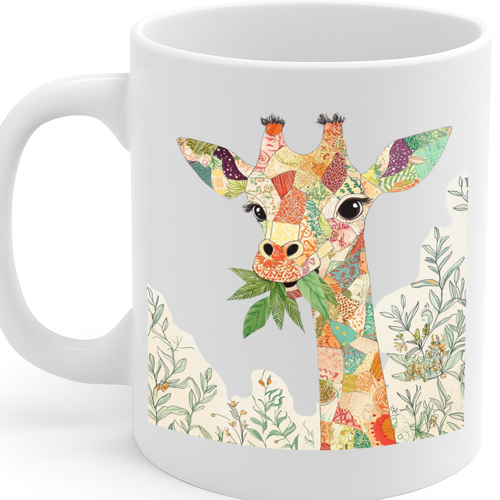 Whimsical Patchwork Giraffe Mug – Vibrant Boho Jungle Animal Design for Nature Lovers | Dishwasher & Microwave Safe – MG6648