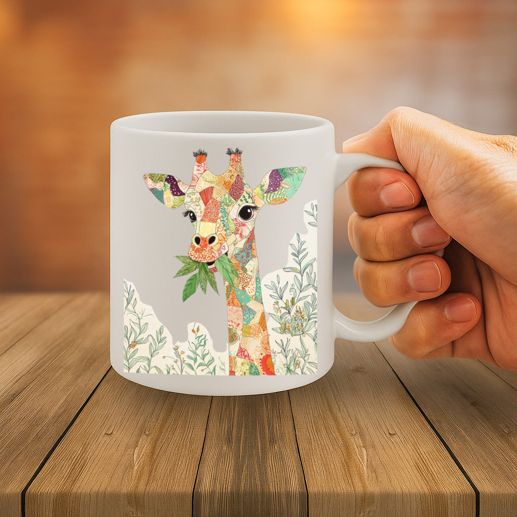 Whimsical Patchwork Giraffe Mug – Vibrant Boho Jungle Animal Design for Nature Lovers | Dishwasher & Microwave Safe – MG6648