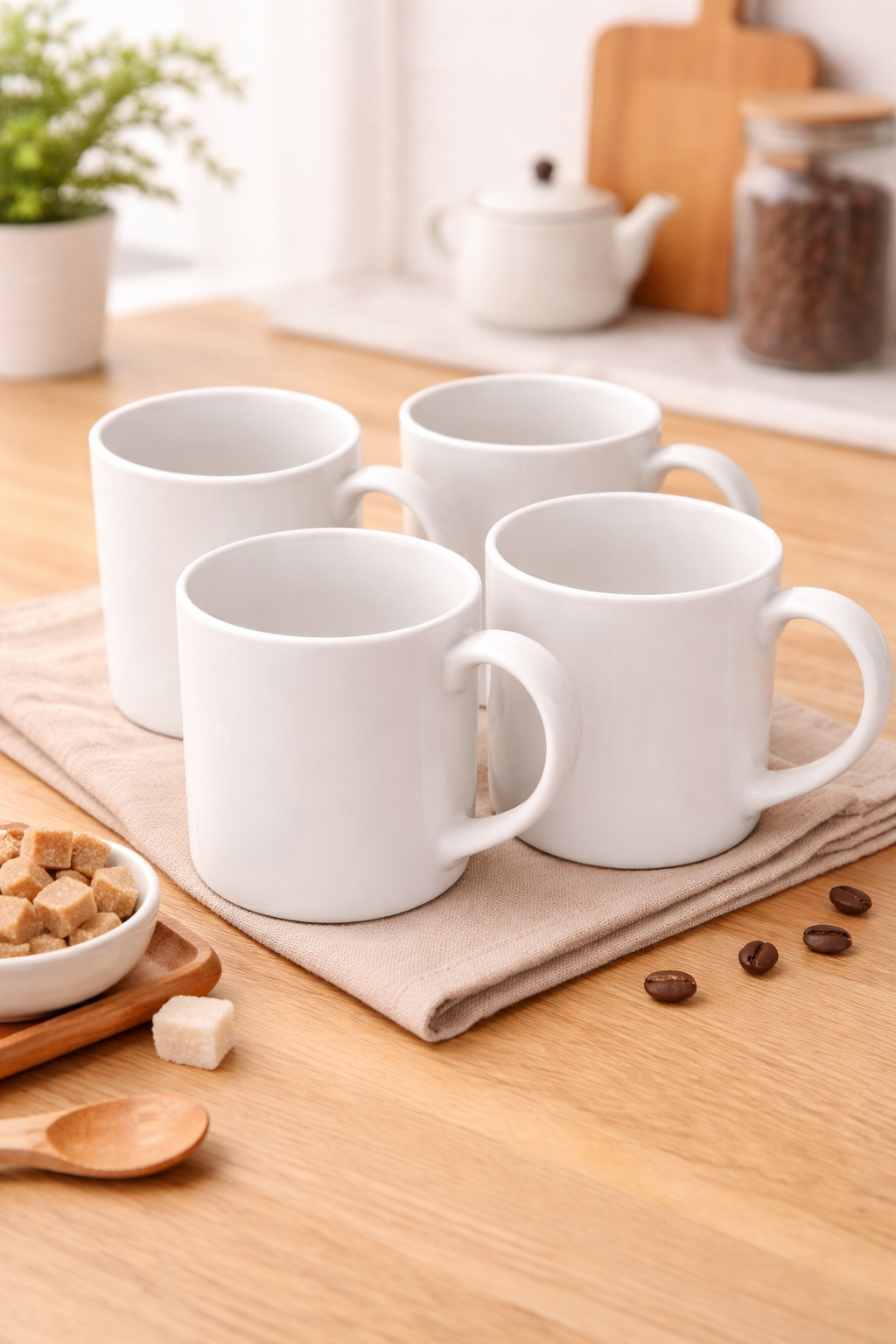 6 Large Balmoral Bone China Mug – 10oz White Coffee & Tea Cup (Approx. 90mm Height) | Microwave & Dishwasher Safe | Single or Set Options