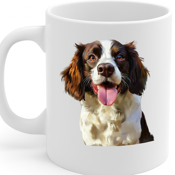 Springer Spaniel Dog Portrait Mug – Realistic Pet Illustration, Perfect Gift for Dog Lovers & Owners, 11 oz Ceramic Coffee Cup, Dishwasher & Microwave Safe – MG6613