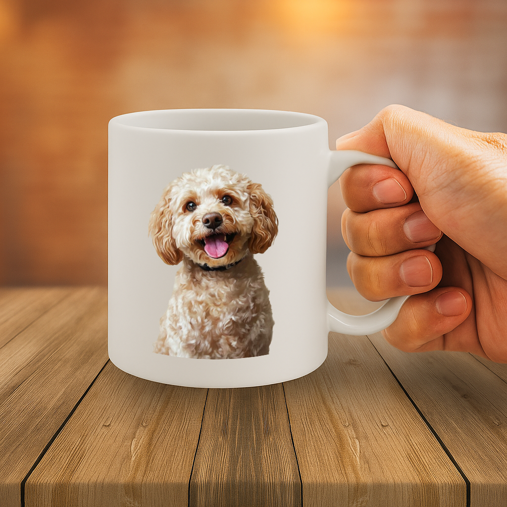 Adorable Smiling Cockapoo Dog Coffee Mug – 325ml Ceramic Cup for Dog Lovers, Dishwasher and Microwave Safe – MG6664