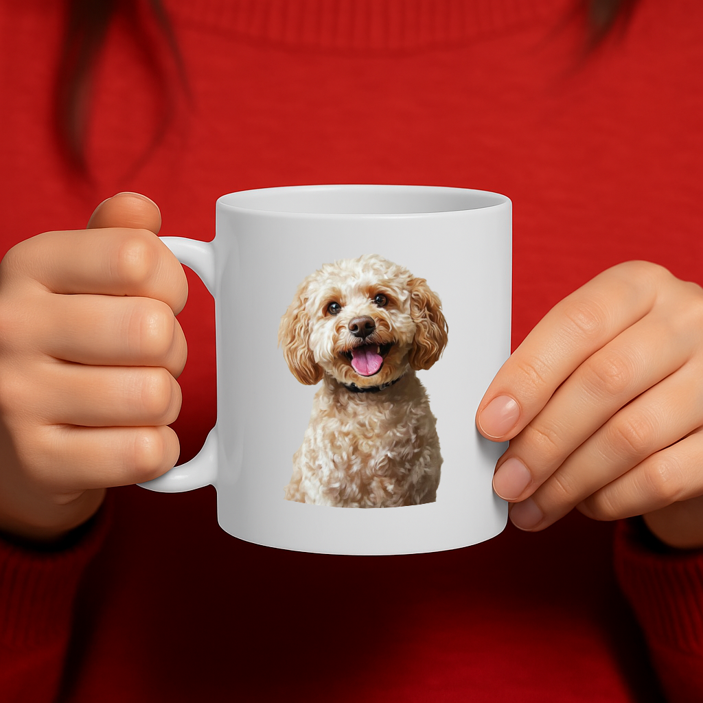 Adorable Smiling Cockapoo Dog Coffee Mug – 325ml Ceramic Cup for Dog Lovers, Dishwasher and Microwave Safe – MG6664