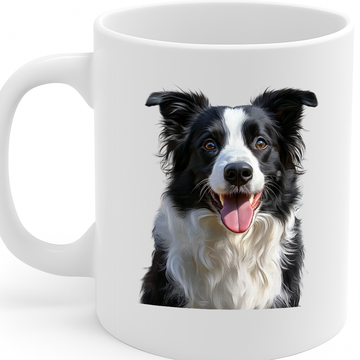 Stunning Realistic Border Collie Dog Print Ceramic Mug – Dishwasher & Microwave Safe – 325ml Capacity – Perfect Dog Lover Gift Idea – MG6662