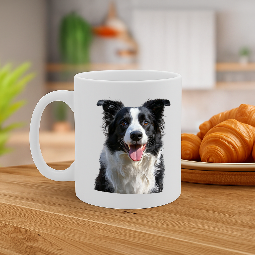 Stunning Realistic Border Collie Dog Print Ceramic Mug – Dishwasher & Microwave Safe – 325ml Capacity – Perfect Dog Lover Gift Idea – MG6662