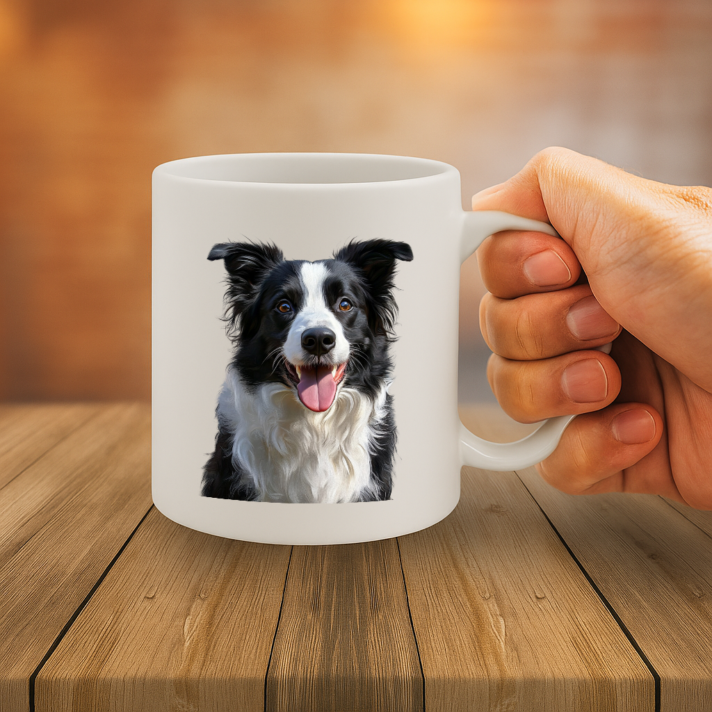 Stunning Realistic Border Collie Dog Print Ceramic Mug – Dishwasher & Microwave Safe – 325ml Capacity – Perfect Dog Lover Gift Idea – MG6662