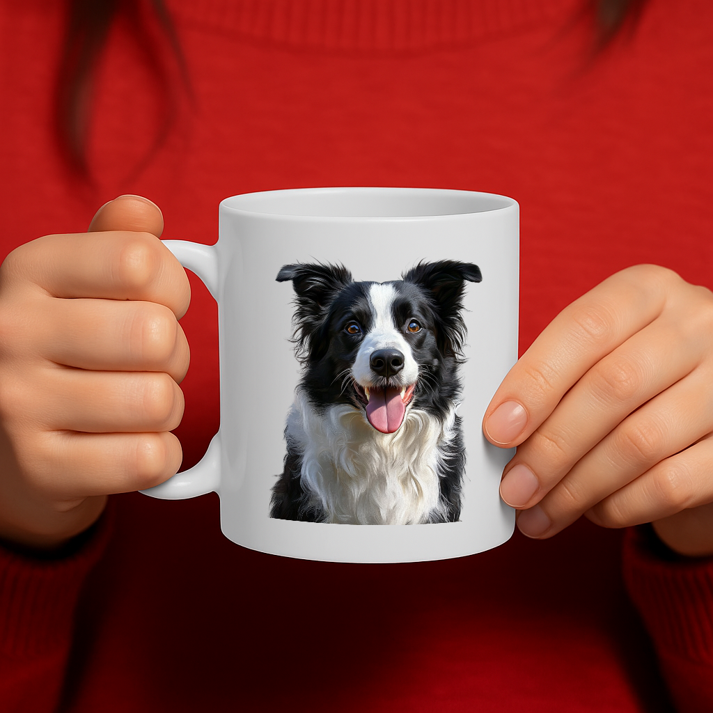 Stunning Realistic Border Collie Dog Print Ceramic Mug – Dishwasher & Microwave Safe – 325ml Capacity – Perfect Dog Lover Gift Idea – MG6662