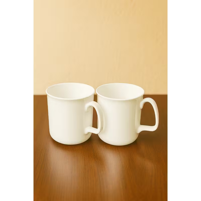 Marlborough White Bone China Mug – 11oz Coffee Cup – Single, Set of 2, Set of 4, or Set of 6 – Classic Gloss Finish with Square Handle