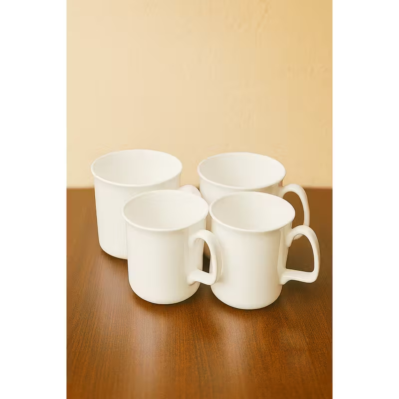 Marlborough White Bone China Mug – 11oz Coffee Cup – Single, Set of 2, Set of 4, or Set of 6 – Classic Gloss Finish with Square Handle