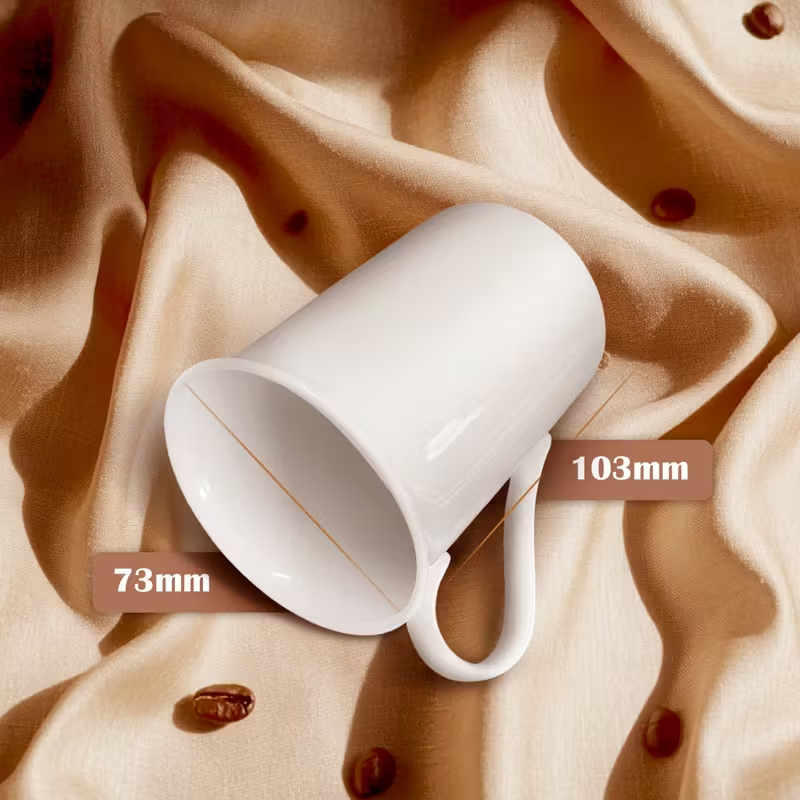 Coralgraph Inc Set of 6 Fine Bone China Mugs Gift Boxed Glossy White Cups