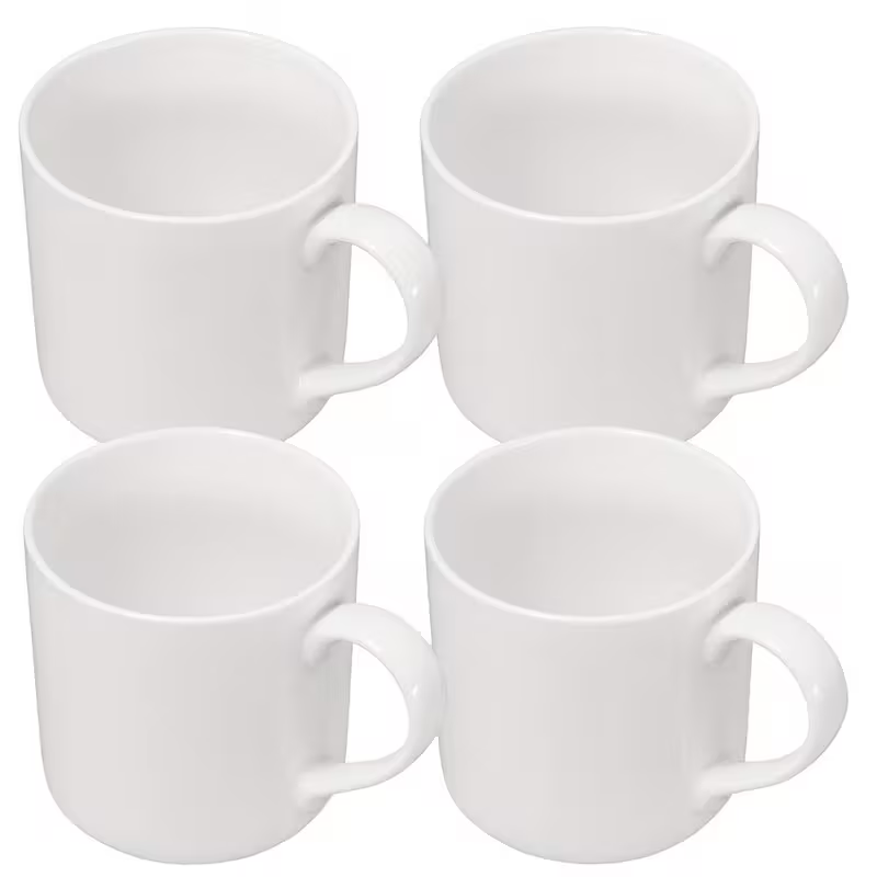 Small Balmoral Bone China Mug Set – 8oz White Coffee Tea Cups (82mm x 72mm) | Dishwasher & Microwave Safe | Available in Single, Set of 2, 4, or 6