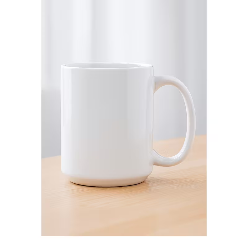 Large 15oz White Ceramic Mug – Glossy Finish, Individually Boxed, Durable & Dishwasher Safe Coffee Cup
