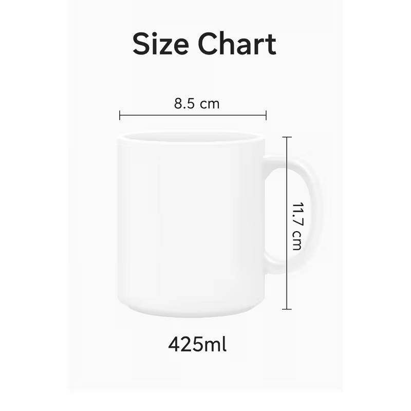 Large 15oz White Ceramic Mug – Glossy Finish, Individually Boxed, Durable & Dishwasher Safe Coffee Cup