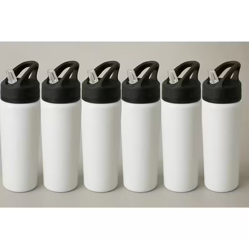 600ml Silver Aluminium Water Bottle – Sports Cap with Flip MouthPiece