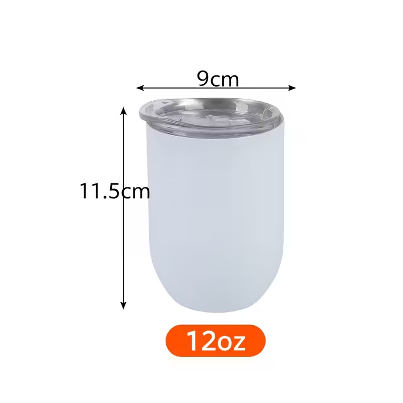 2oz Egg-Shaped Insulated Aluminum Cup with Transparent Lid – White Stainless Steel Tumbler with Slide Opening, Double-Wall Travel Mug for Hot & Cold Drinks